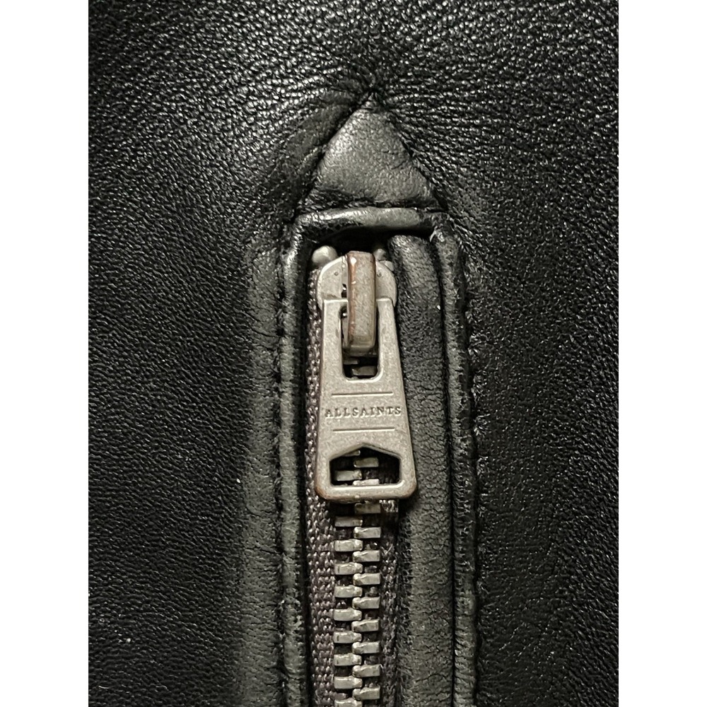 All Saints Kino Oversized Leather Bomber Jacket Black Mens Size Small MSRP $599 - Picture 3 of 13